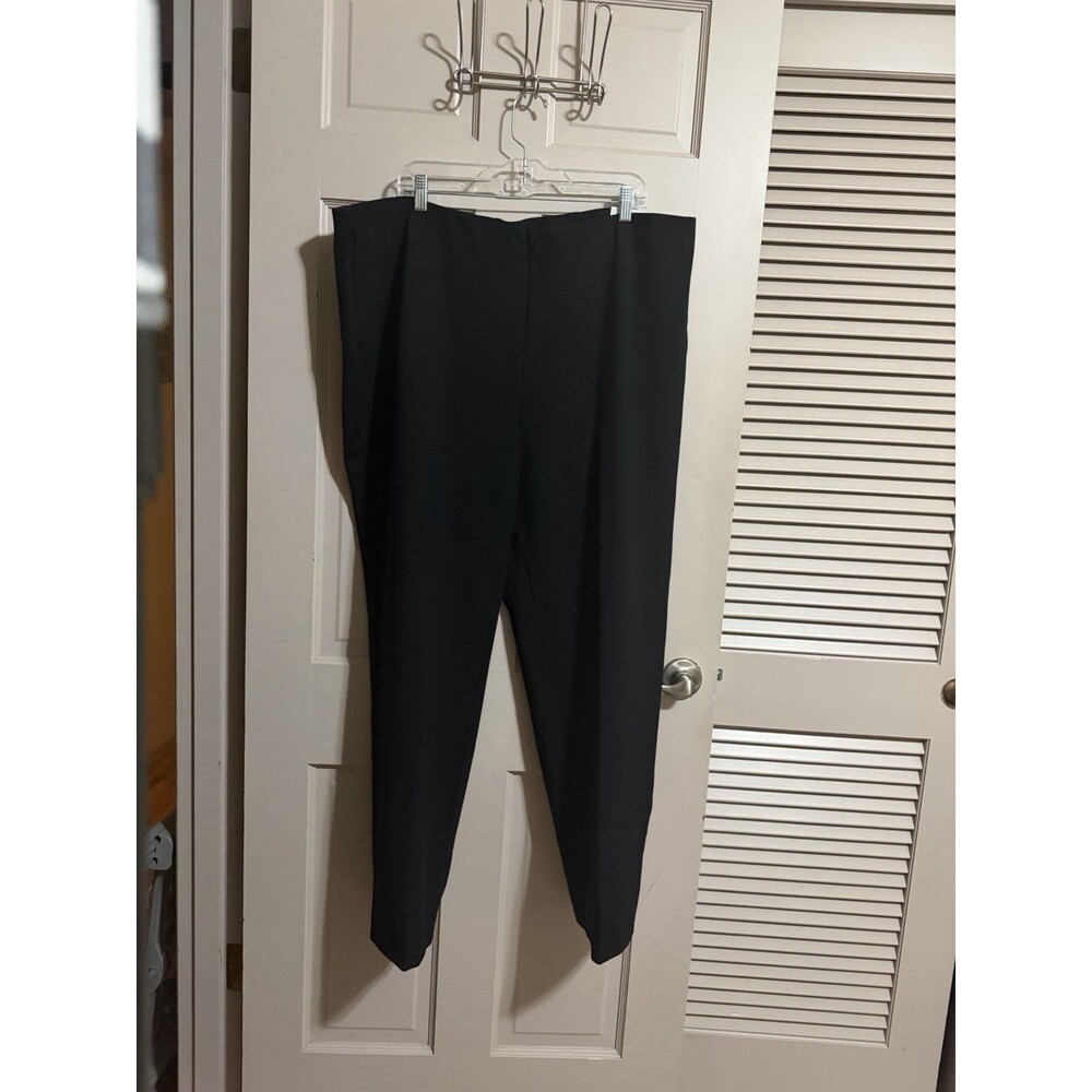 Liz Claiborne Alexis Womens Straight Pull-On Pant NWT Black Size 2X No Gap Waist